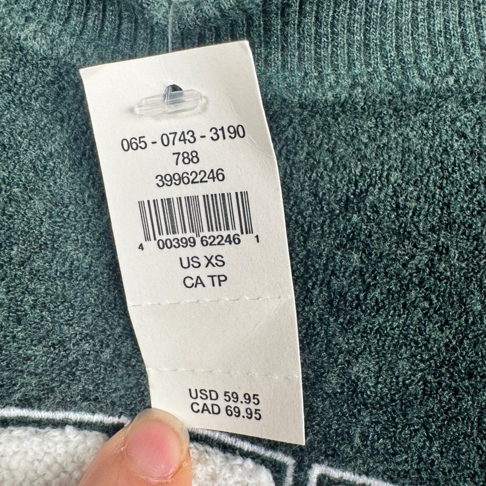 Aerie NIIIIICE Graphic Oversized Sweatshirt Forest Green Distressed XS 39962246 - Picture 4 of 9